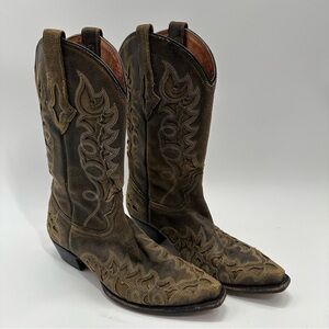 Resistol Ranch Brown Leather Western Cowboy Boots